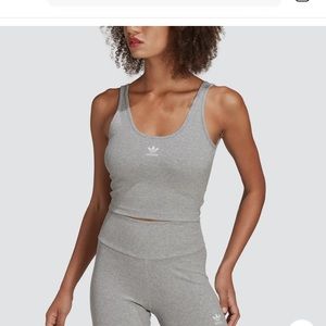 Adidas ribbed crop tank top